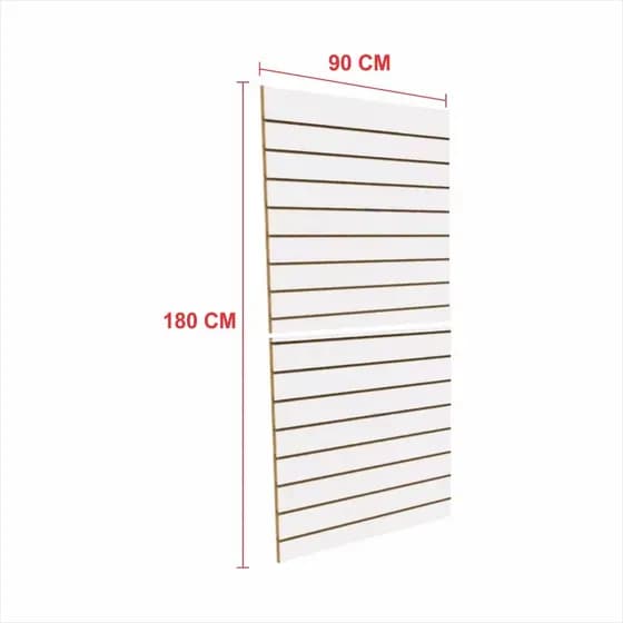 Painel canaletado 180x90 Branco placa mdf loja canelado
