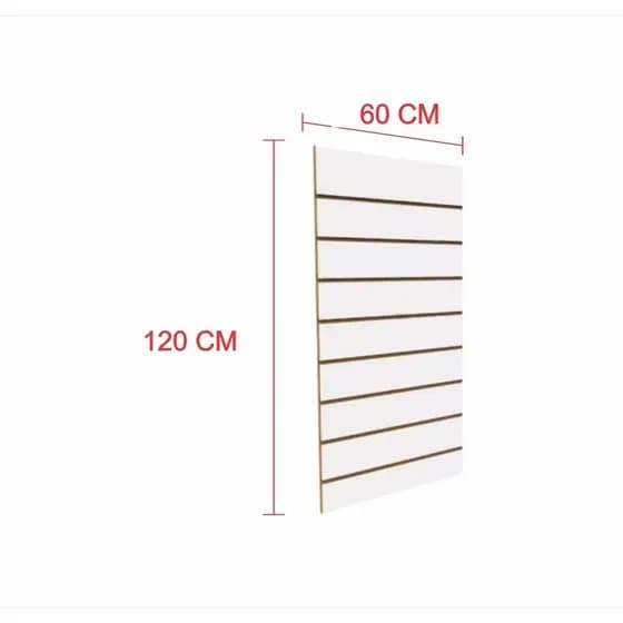 Painel canaletado 120x60 Branco kit placa mdf loja canaletado canelado E-nichos