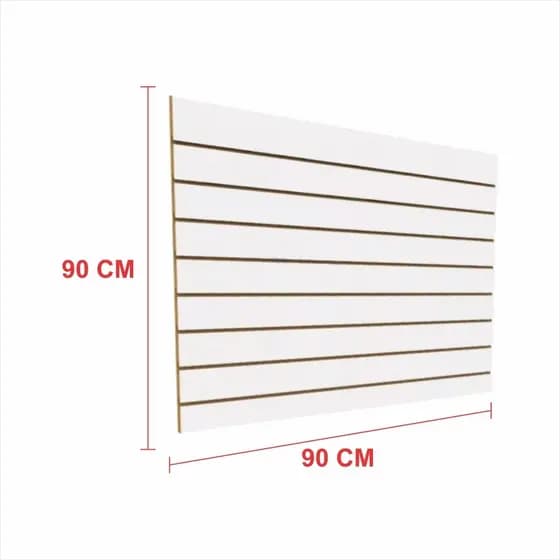 Painel canaletado 90x90 Branco kit placa mdf loja canaletado canelado E-nichos