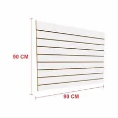 Painel canaletado 90x90 Branco kit placa mdf loja canaletado canelado E-nichos