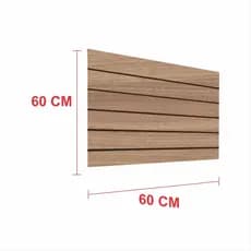 Painel canaletado 60x60 Amadeirado kit placa mdf loja canaletado canelado E-nichos
