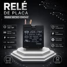 Relé de Placa para Micro-ondas - Especificações: JQX-78F 012-H T-85 - 16A 250VAC/16A 30VDC