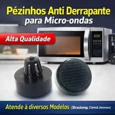 Kit com 4 Pézinhos *Anti Derrapante" para Micro-ondas - Atende à diversos Modelos - Diâmetro: 1.7cm