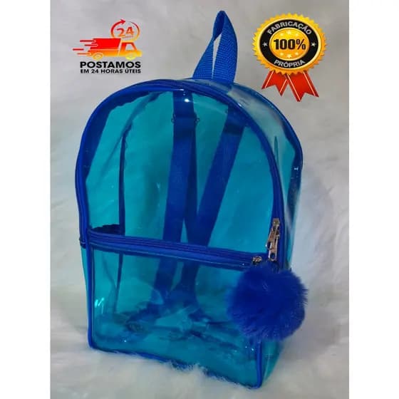 Mochila Plástico Neon Transparente Cristal/trabalho/escola/praia/enfermagem