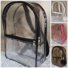 Mochila Plastico Transparente Crista Neon/trabalho/escola/praia/enfermagem/clube