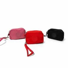 Carteira Feminina Pequena Alça de Mão Zíper Bolsa Impermeável Nylon