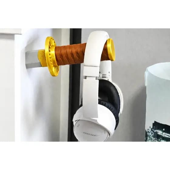 Suporte de Fone de Ouvido Estilo Katana – Design Gamer / Geek – Parede ou Movel