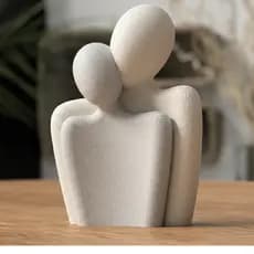 Escultura Casal Abraço Minimalista 13cm– Decoração Romântica 3D