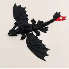 Dragão Banguela A17cm x L23cm, articulado flexível, ideal para decoração e coleção