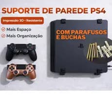 Suporte de Parede para PS4 Slim PS4 FAT e PS4 PRO + Suporte de Controles