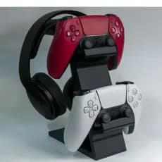 Suporte Gamer Premium 3 em 1 – Headset + 2 Controles / PS5, PS4, Xbox, PC