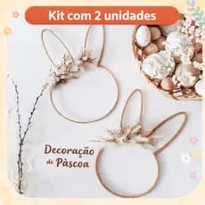 Kit 2 Unidades de Guirlanda Decorativa de Páscoa Coelhinho Minimalista – Estilo Escandinavo