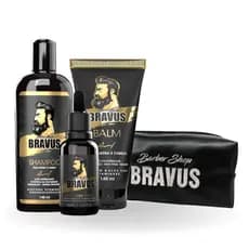 Kit para barba viagem Shampoo/Balm Bravus