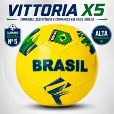 Bola de Futebol Oficial Tamanho 5 Vittoria X5 Alta Durabilidade para Treinos e Jogos