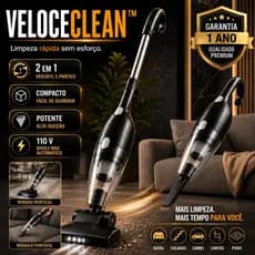 Aspirador de Pó Vertical Portátil 2 em 1 Potente Multiuso Com Fio 110V Limpeza Rápida VeloceClean™
