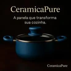 Panela Antiaderente Cerâmica 18cm Azul Tampa