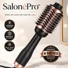 Escova Secadora SalonéPro 1300W Bivolt Seca Alisa Modela Cabelos Profissional