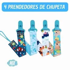 4 Prendedores de Chupeta Bico Bebê Importado Menino Original
