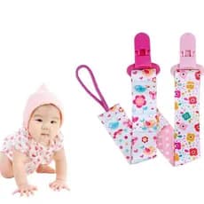 2 Prendedores de Chupeta Bico de Bebe Baby Menina