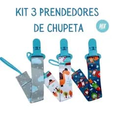 Trio Cordão para Bico Prendedor Mam Buba Silicone Avent Philips Kuka Nuk Lolly Lillo MENINO