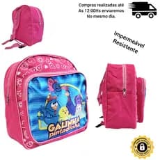 Mochila Escolar Infantil Tamanho Médio 30x28 Personagens Menina