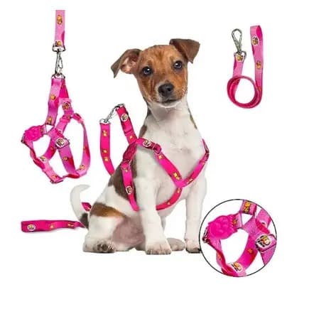 Coleira Peitoral Pet com guia para cachorro