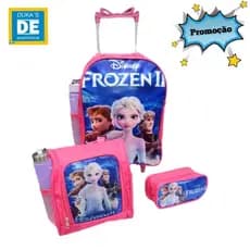 Mochila Escolar Rodinha Lancheira Térmica Estojo kit 3 Peças Menina