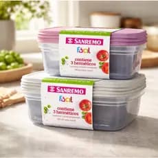 Pote Plástico 785ml Kit 6 Potes Sanremo