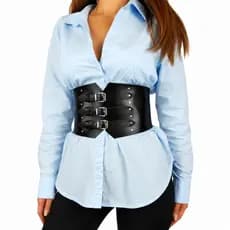 Cinta Corset Espartilho Dominus Corpete Couro Gótico