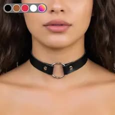 Choker Gargantilha em Couro Sintético Opções de Modelos - Pop Rock, Punk, Cosplay