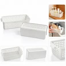 Kit 2 Cestos Organizadores Multiuso Gaveta Armário Cozinha