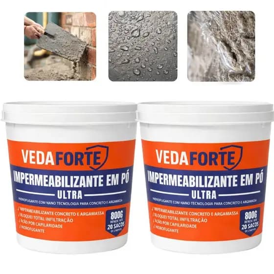 Kit 2 Impermeabilizante em Pó Ultra Veda Forte 800g