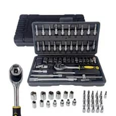 Kit Chave Canhão Catraca Profissional 46 Peças