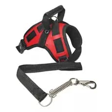 Peitoral Coleira Guia Vermelho Resistente Reforçada Cachorro