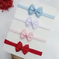kit 4 tiaras recem nascido faixa de bebe