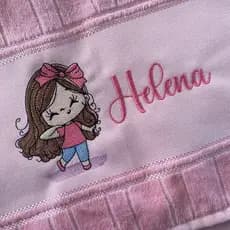 toalha bordada personalizada com nome menina