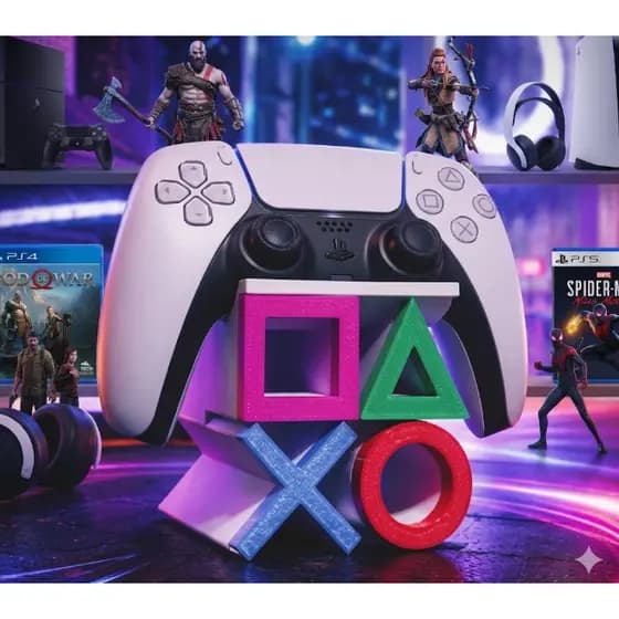 Suporte para Controle PS4 e PS5 Colorido – Base de Apoio para DualShock e DualSense