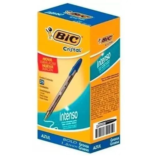 Caneta Bic Bold 1.6mm Azul Caixa com 25 unidades Ponta Grossa