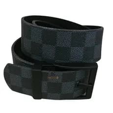 Cinto Masculino Preto Largo Xadrez com ilhos 3.8 cm Regulável Linha Premium JK