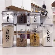 Potes de mantimentos clean - pote para arroz - feijão - macarrão - café - açúcar