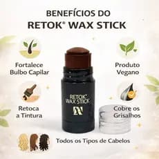 Retoque de Raiz & Cobertura de Fios Brancos Solução Prática Tons Naturais - Retok Wax Stick 6 g Anaconda– Bastão Vegano