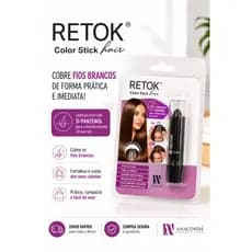 Retok Color Stick Hair 3gr Para Cabelos Branco Cor Loiro Castanho Preto Da Anaconda