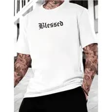 Camiseta Blessed, Camiseta algodão, Camiseta Casual, Camiseta adulta Camisa Streetwear Camisa básica