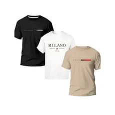 Kit camiseta Paris, Milano, California Camiseta masculina camiseta 100% algodão,Camiseta moda casual