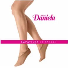 Kit 2 Pares Meia Sapatilha Daniela Feminina Fio 40 Conforto Poliamida Macia Toque suave