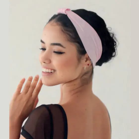 Faixa de Cabelo Com Nó Bailarina Maria Chica Rosa, Preta e Branca