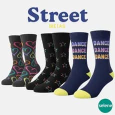 Par de Meias Cano Longo Street Selene 34 a 39