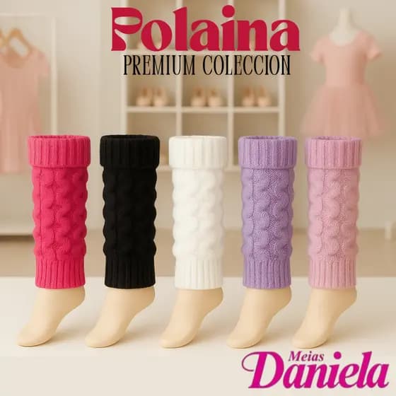 Polaina Premium Algodão 27cm – Meias Daniela (Adulto e Infantil)