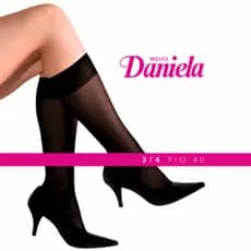 Par de Meias 3/4 Fio 40 Daniela Soft Cano Alto Punho Soft Tamanho Único