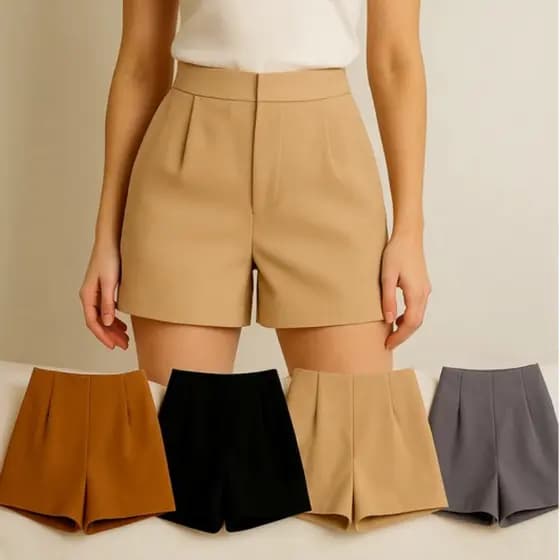short alfaiataria feminino short feminino short com zíper na lateral